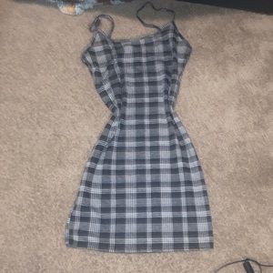 Plaid snatching dress